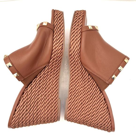 White House Black Market Brown Slip On Studded Wedges Size 11 - Picture 5 of 6